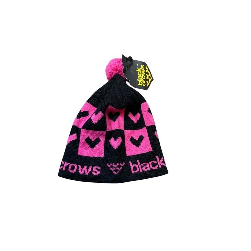 Black Crows Beanie Ski Hat Crista 2.0 - Womens - Hearts - Winter - Snow - Pom